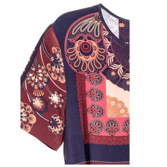 H&M Burgundy printed dress - Picture 3 of 4